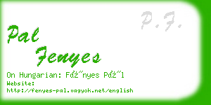 pal fenyes business card